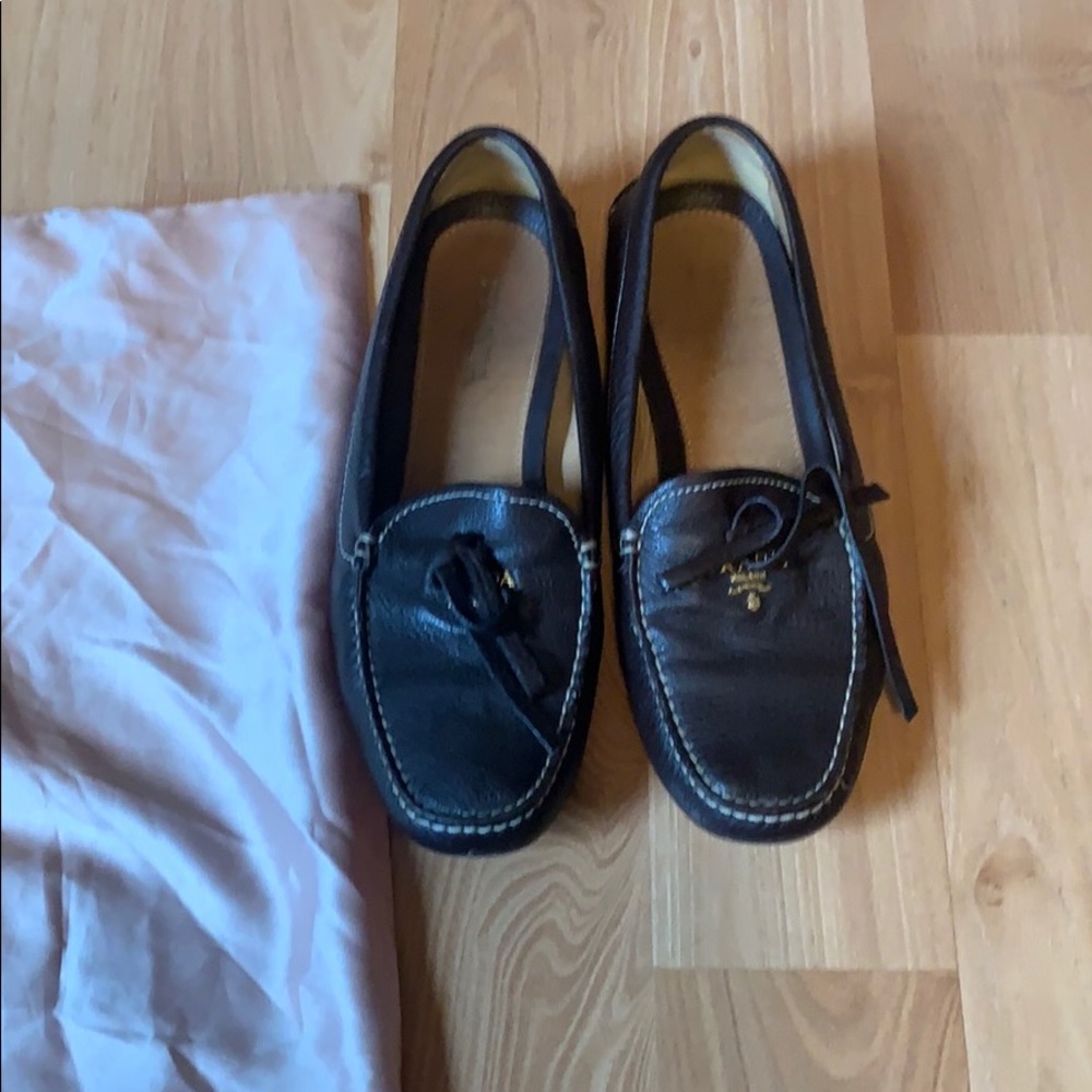 Dark brown Prada loafers